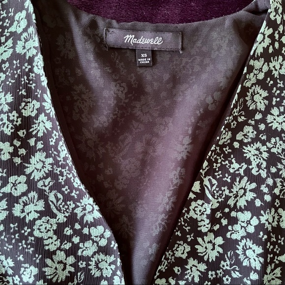 MADEWELL Georgette Ruffle Sleeve Floral Peplum Top - Picture 9 of 10